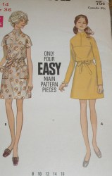 5465 1969 SS-LS YOKE DRAWSTRING A-DRESS PATTERN SZ 12